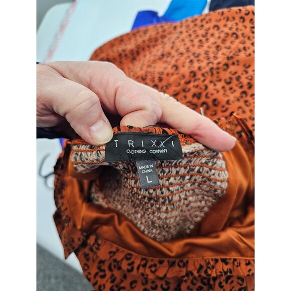 ALK Women's L Trixxi Cheetah Print A-line Mini Skater Summer Mini Dress NEW NWT - Picture 6 of 8